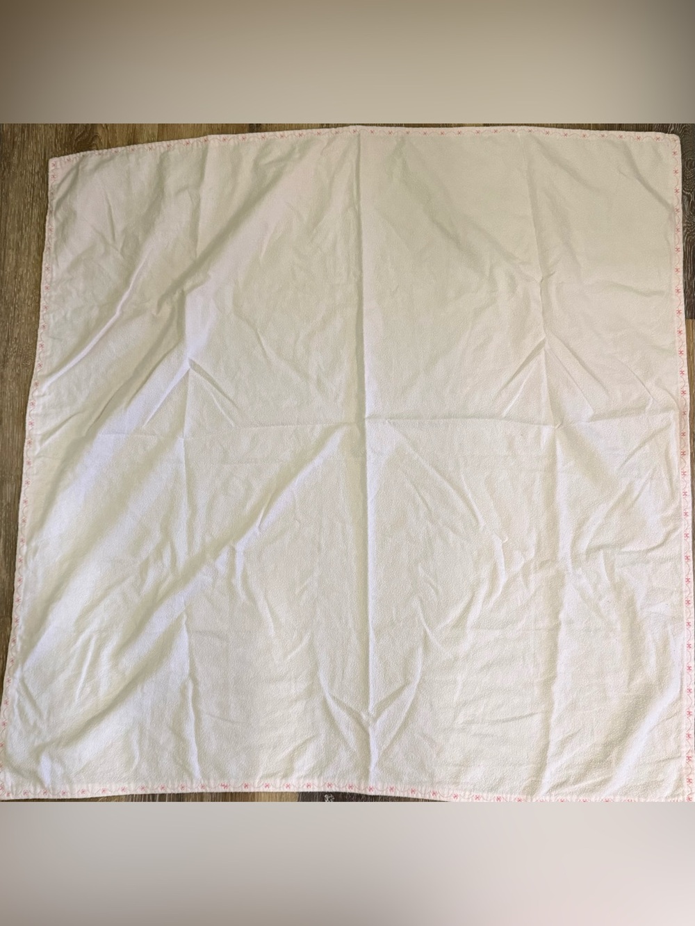 Handmade light pink flannel baby blanket